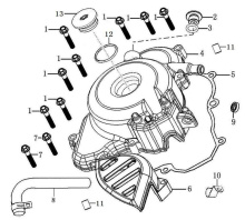 Подбор запчастей LEFT CRANKCASE COVER ZS182MN (NC300S) 30.124.1501 Двигатели