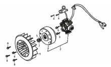 Подбор запчастей Генератор Двигатель Orbit 125 (AV12W-6 ABA) Orbit 125 SYM