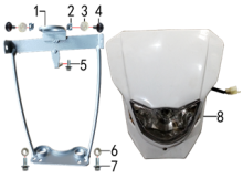 Подбор запчастей Фара MX 125 (с 2020) (101190024, 101190025, 101190026, 101190027, 101190069) MX 125 BSE