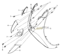 Подбор запчастей Передняя облицовка Кузов/Электрика Mio 50 (HU05W-T) Mio 50 SYM