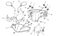 Подбор запчастей Облицовка руля Кузов/Электрика Orbit 125 (AV12W-6 ABA) Orbit 125 SYM