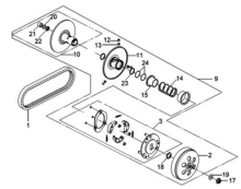 Подбор запчастей Сцепление Двигатель GTS 300i EFI (LM30W-6) GTS 300i SYM