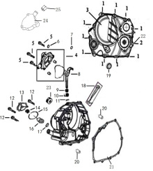 Подбор запчастей RIGHT CRANKCASE COVER ZS174MN-5 (NB300) 30.124.0600 Двигатели