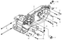 Подбор запчастей Левая половина картера Двигатель GTS 250 (LM25W-6_edited) GTS 250 SYM
