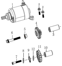 Подбор запчастей ELECTRIC STARTING MECHANISM ZS182MN (NC300S) 30.124.1501 Двигатели