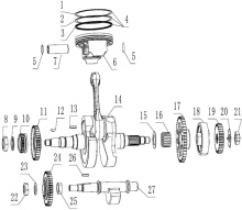 Подбор запчастей CRANKSHAFT CONNECTING-ROD ASSY/PISTON ZS194MQ (NC450) 30.125.0011 Двигатели