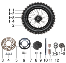 Подбор запчастей Колесо заднее EVO 12-10 (101020011-101020025) EVO 110 BSE