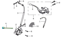 Подбор запчастей Передний тормоз Кузов/Электрика RS 125 (HS12W2-6) RS 125 SYM