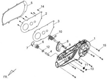 Подбор запчастей Крышка вариатора Двигатель Symphony SR-125 (AZ12W1-T) до 2017 Symphony SR-125 SYM