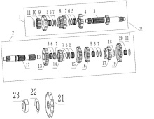 Подбор запчастей TRANSMISSION MAIN,COUNTER SHAFT ZS194MQ (NC450) 30.125.0011 Двигатели